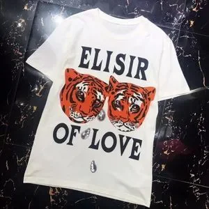 GUCCI トラプリント Tシャツ ELISIR OF LOVE 中古・古着通販】GUCCI (グッチ) LOVEDタイガープリントTシャツ